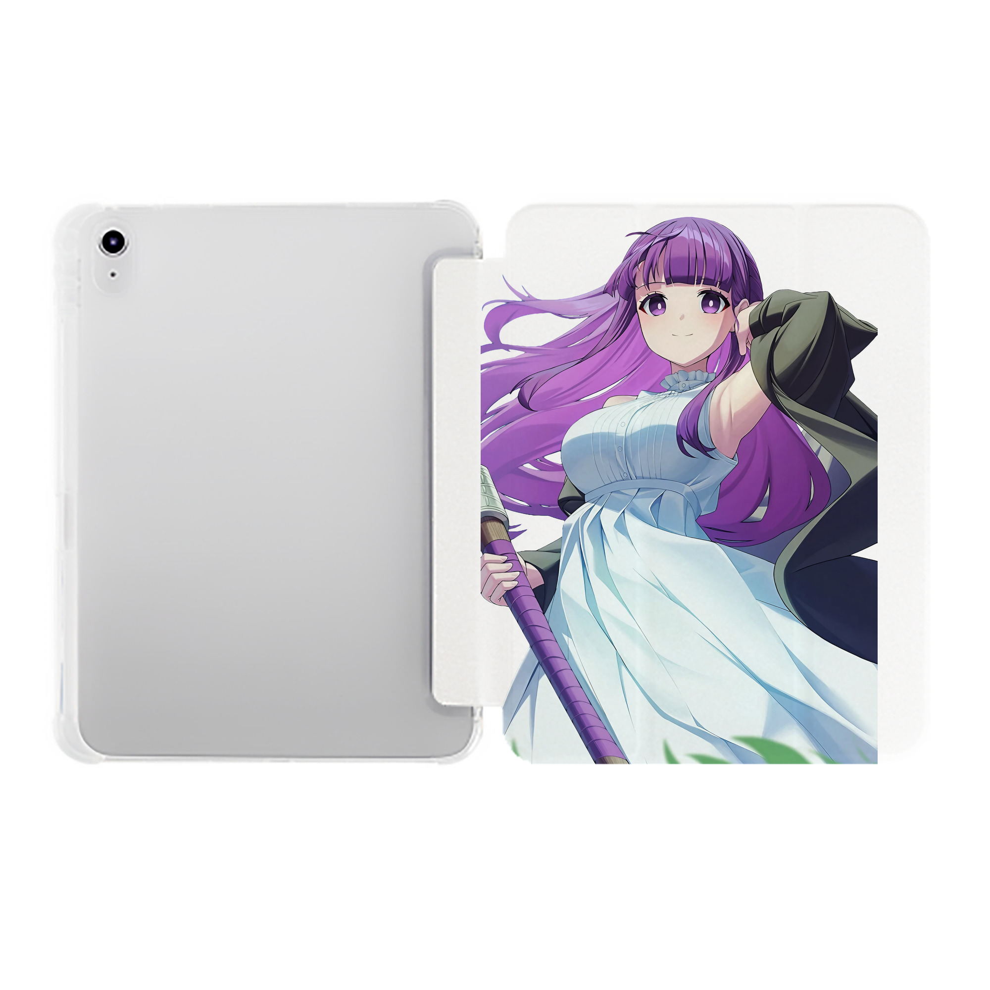 （画像用） 葬送のフリーレン Frieren IPad ケース ペン収納付き 三つ折りスタンド PUレザー×シリコン 対応機種9.5/10.5/10.9インチ